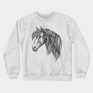 Horse Head- Pencil Drawn Sketch Crewneck Sweatshirt